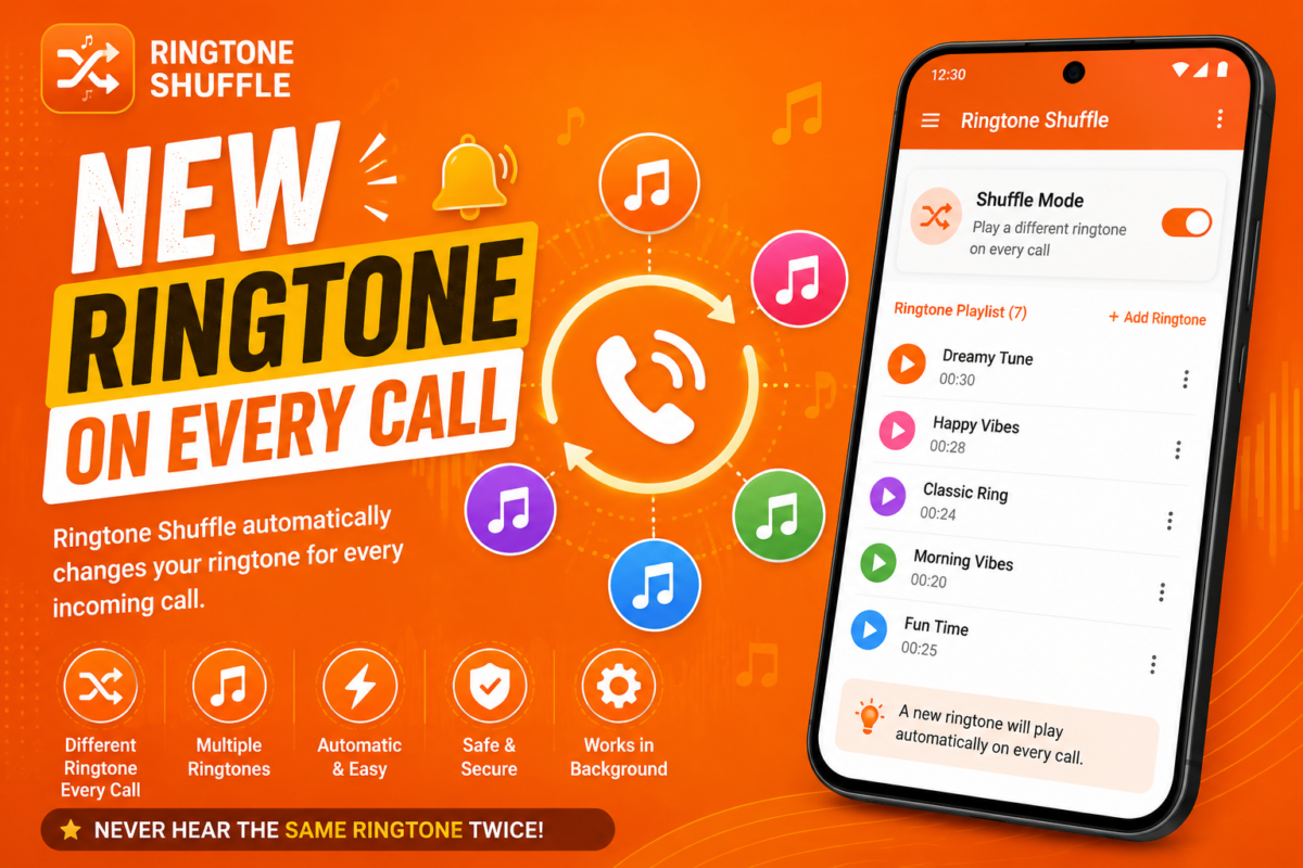 Different ringtone every call with Ringtone Shuffle Android app